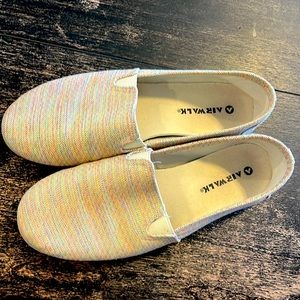 Air walk rainbow colored slip on shoes
